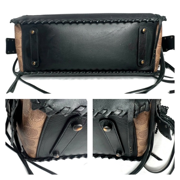 Coach Tattoo Dreamer 36 Chelsey Champlain Fringe Moth Gothic Skull Black Bag - Picture 6 of 15